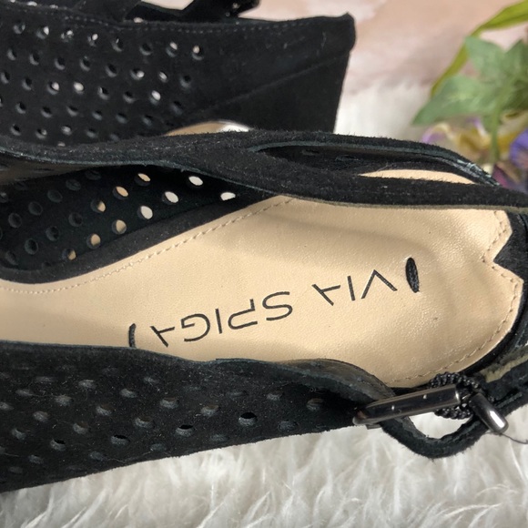 Via Spiga leather suede ankle strap shoes size 8M - Picture 10 of 11